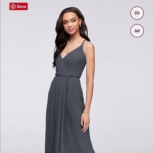 David’s Bridal Double-Strap Georgette Wrap Dress